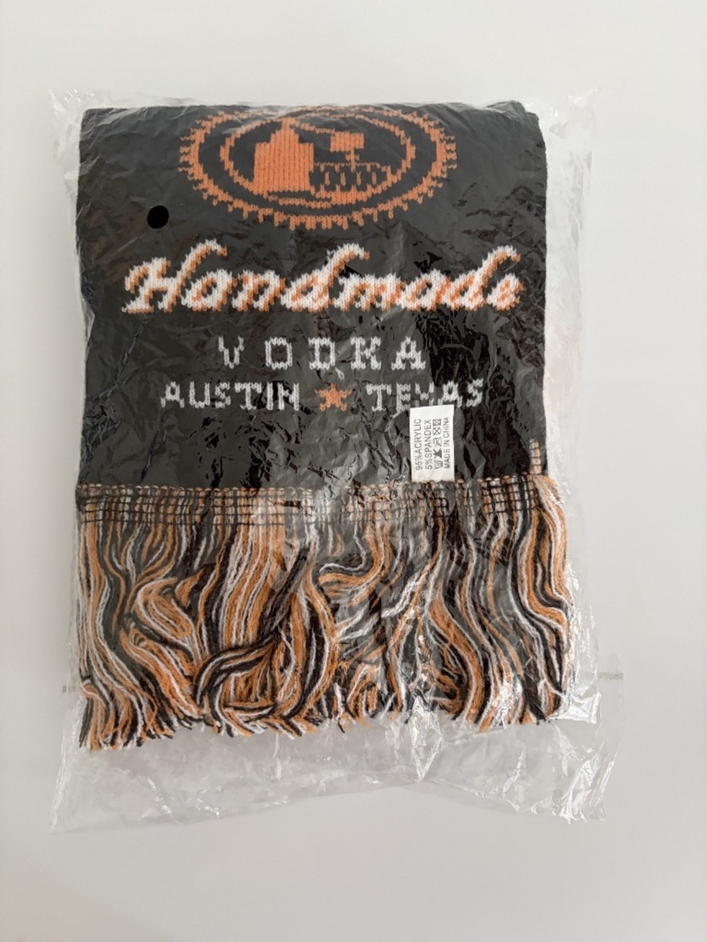 NEW Tito's Handmade Vodka Scarf – Black, Orange & White – Austin, Texas